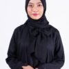 Raven Hijab – Black – Kerudung Segi Empat Bahan Adem Dengan Pita