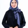 Raven Hijab – Blue Grey – Kerudung Segi Empat Bahan Adem Dengan Pita