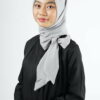 Raven Hijab – Light Grey – Kerudung Segi Empat Bahan Adem Dengan Pita