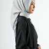 Raven Hijab – Light Grey – Kerudung Segi Empat Bahan Adem Dengan Pita