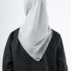 Raven Hijab – Light Grey – Kerudung Segi Empat Bahan Adem Dengan Pita